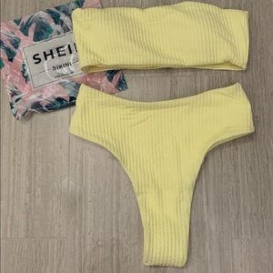 Brand New Shein Yellow Bandeau Bikini